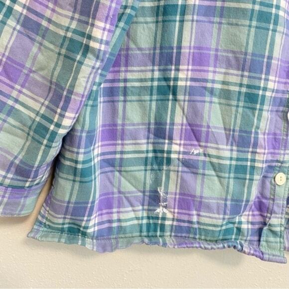 L.L. Bean Women's Fleece-Lined Flannel Shirt Snap-Front Plaid Size L Pet - Picture 2 of 7